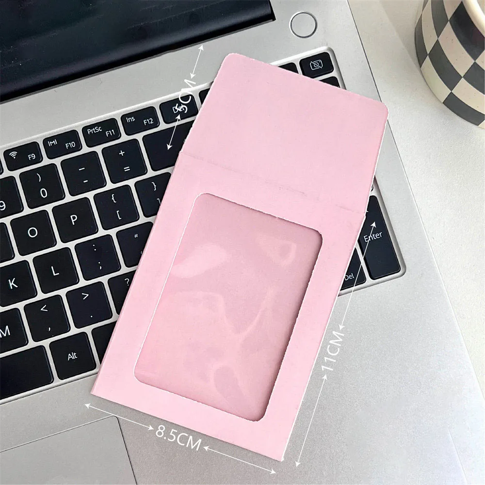 20 Pcs Macaron Color Card Sleeve Envelope Cover Letter Sheet Colored Paper Envelope Bag Hollowed Out Transparent Card Packaging