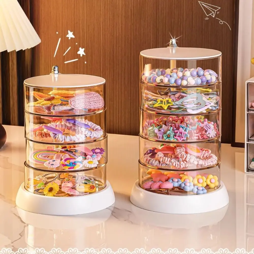 

Multi-Layer Rotating Jewelry Box Transparent Dustproof Rotatable Table Organizer Organizer Display Stand