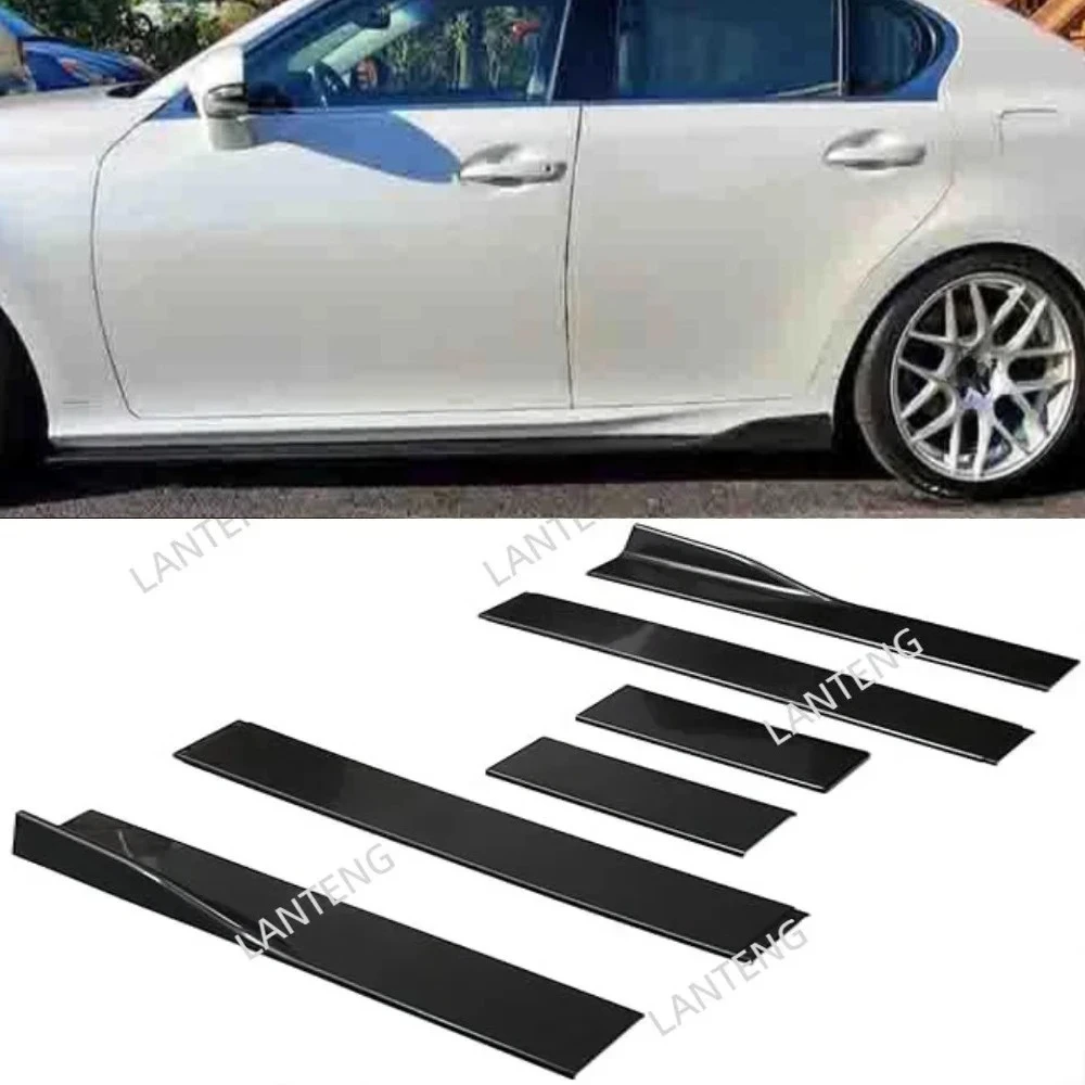 For L-exus IS250 IS350 IS300 IS200T 1990-22 Car Side Skirts Extension Panel Splitter Spoiler Chin Lip Black Auto Exterior Parts