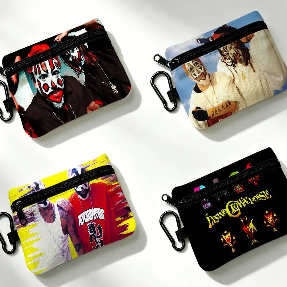 Hip-Hop I-Insane C-Clown P-Posse Oxford Fabric Mini Coin Wallet Smooth Zipper Hanging Design Multi-use Small Storage Bag