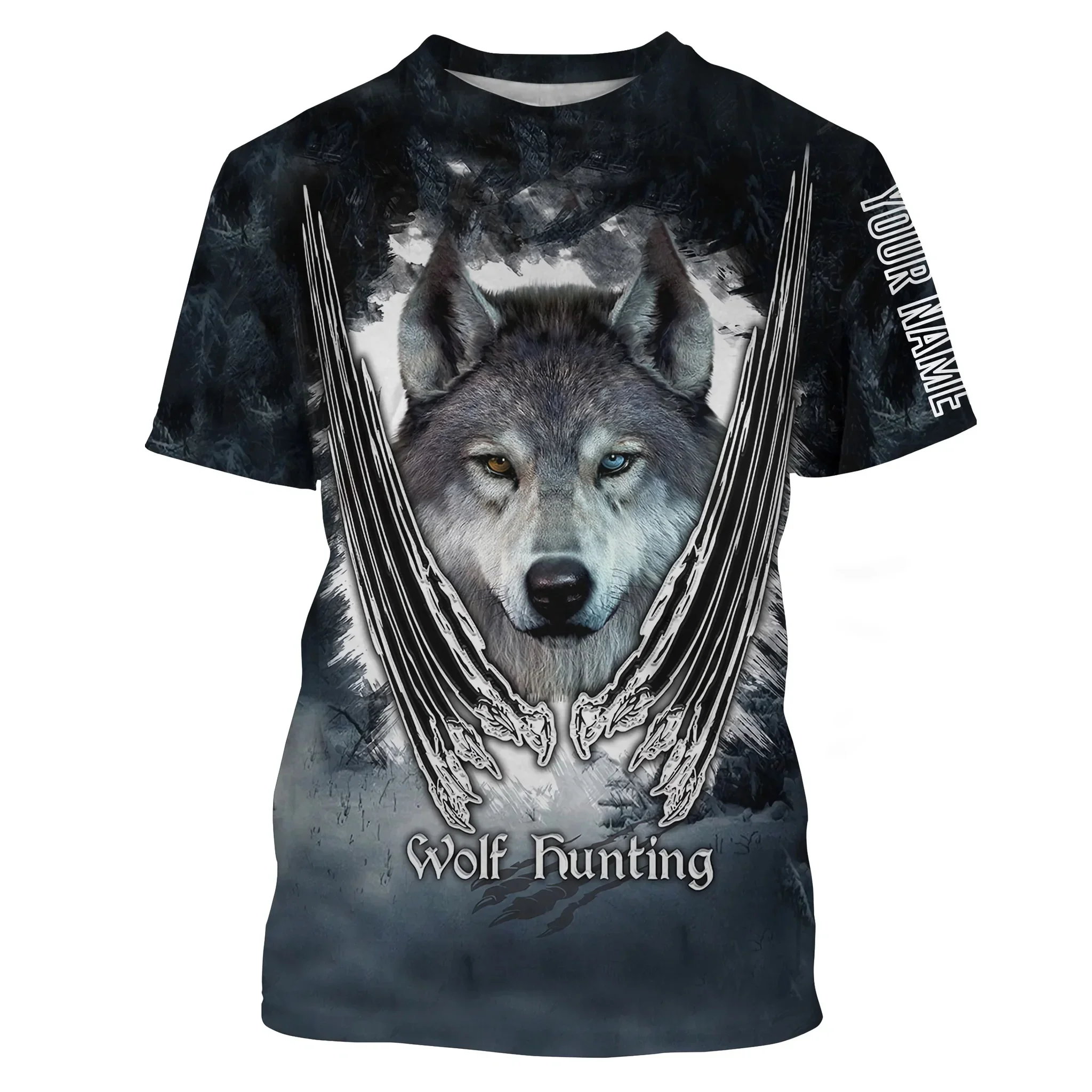 Personalized Name Wolf / Deer Hunting 3D All Over Printed Men's Fashion t shirt Summer Unisex Casual short sleeve T-shirt TX299
