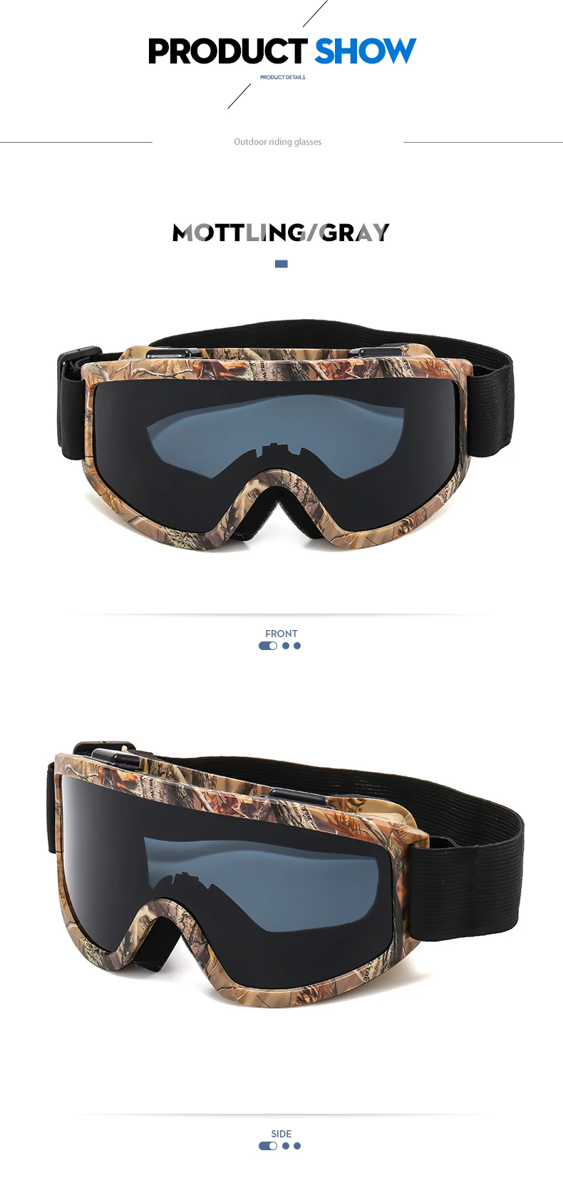 Große Skibrille mit farbigen Gläsern und stoßfesten, blendfreien Gläsern aus Schaumstoff für Outdoor-Sportarten, Snowboarden und Skifahren. – Detail 17