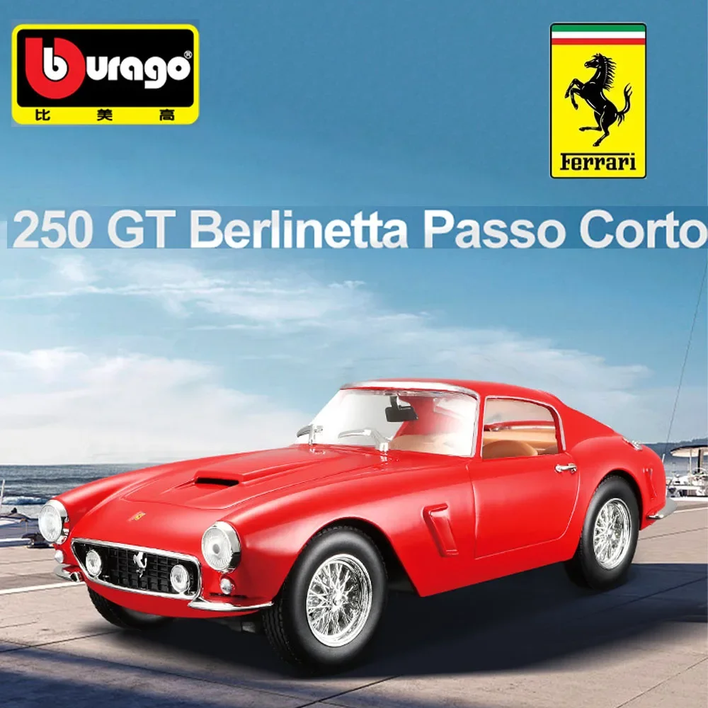 Bburago 1:24 Ferrari 250 GT Replica Metal Diecast Car Model Scale 458 488 Miniature Toy - Perfect Gift for Ferrari Enthusiasts