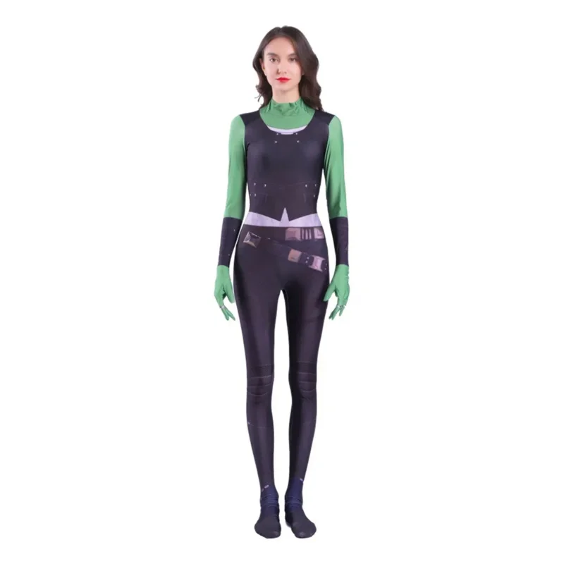 Bambini adulti guardiani della galassia Gamora Costume Cosplay donna ragazze Halloween tuta Supergirl Party tuta Zentai