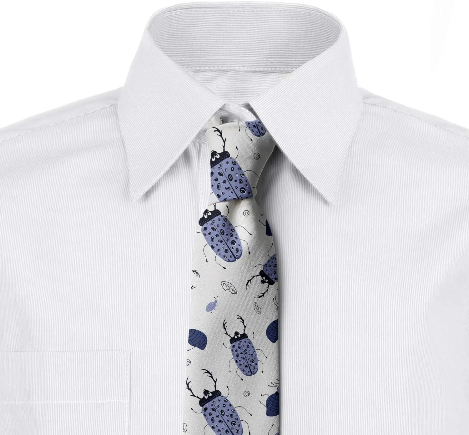 ربطة عنق للرجال من الحشرات، الخنافس والبق، خربش النمل من أوراق الشجر الطبيعية، الحياة البرية الطفولية، 3.7 بوصة، أزرق داكن، سقف أزرق