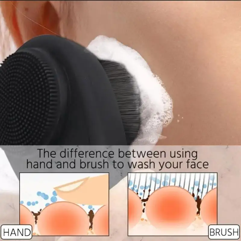 Double-Sided Face Brush 2-in-1 Exfoliating & Massage Tool Spa Wrist Washband Silicone Cleansing Brush For Deep Pore Clean