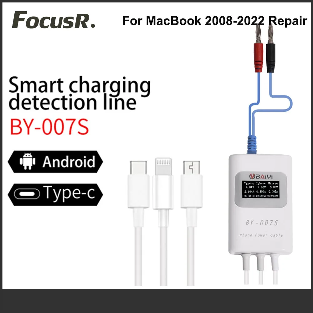 BY-007S Smart Charging Detection Line For Macbook Motherboard Current Diagnostic Repair PD Fast Charging ALL Type C Board System