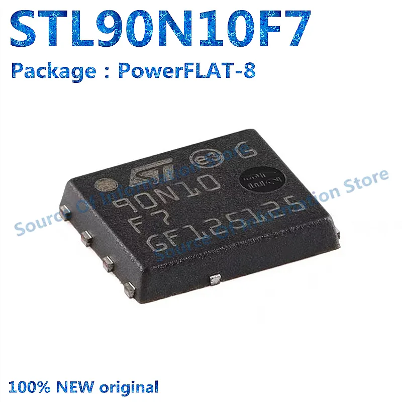 10Pcs, STL90N10F7 PowerFLAT-8 N-Channel 100V, 0.007Ohm Typical MOSFETs