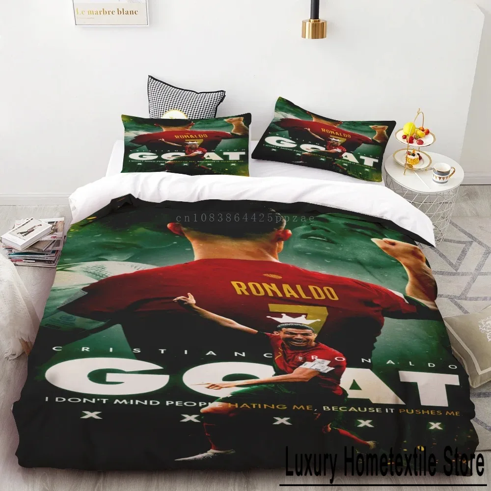 2024 Duvet Cover 3D Bedding Set CR7 100% Polyester Pillowcase Comfort Cover Bedding Set Queen Size Quilt Cover Boys Gift