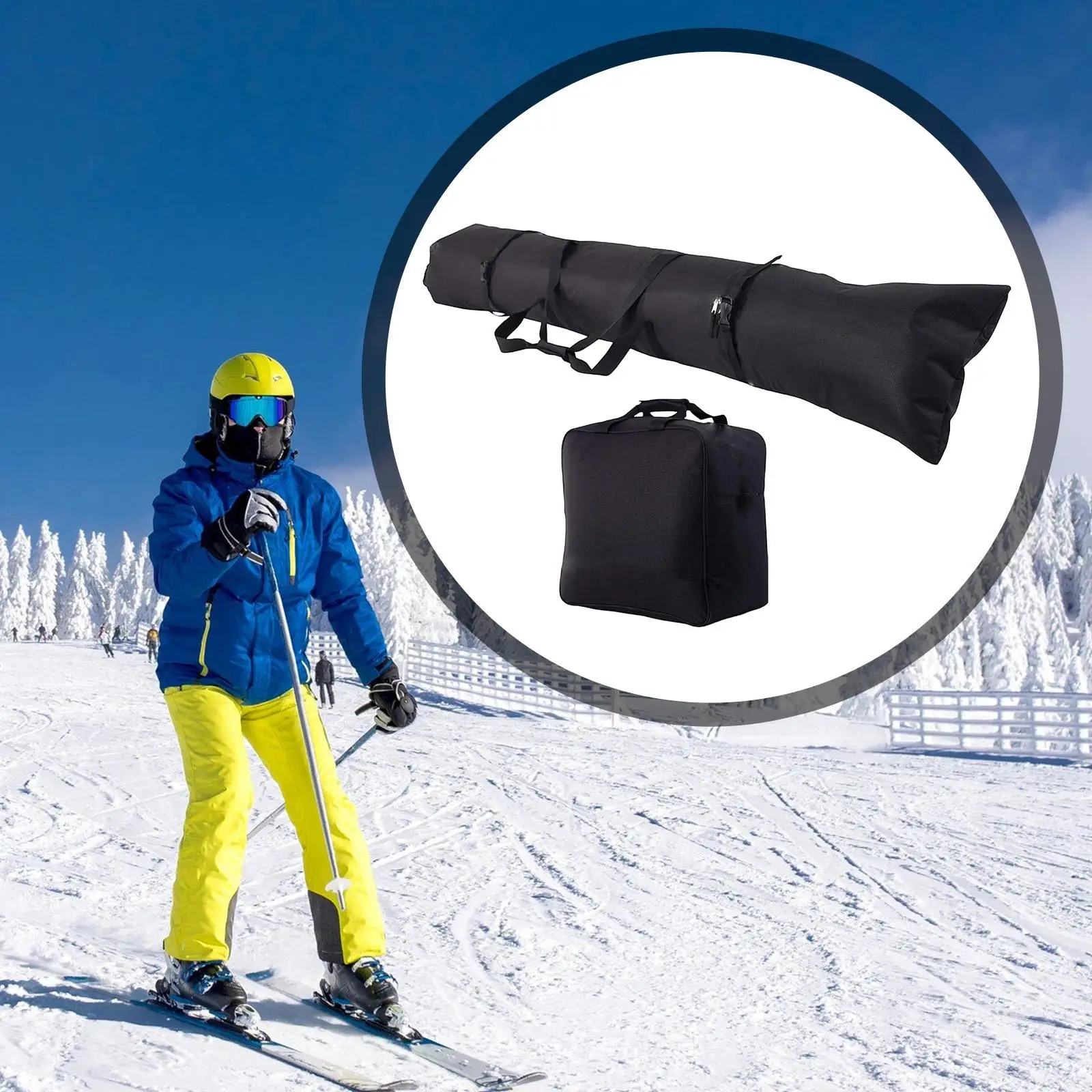 

Ski Bag Backpack Snowboard Boot Carrier Lightweight Oxford Cloth for Adults Winter Travel and Outdoor Gear Storage