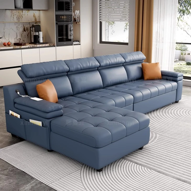 Sofás azules De almacenamiento, sofás plegables simples multifunción Para Sala De estar, cojines De alta gama, Sillones Para Sala De Estar, muebles Para el hogar