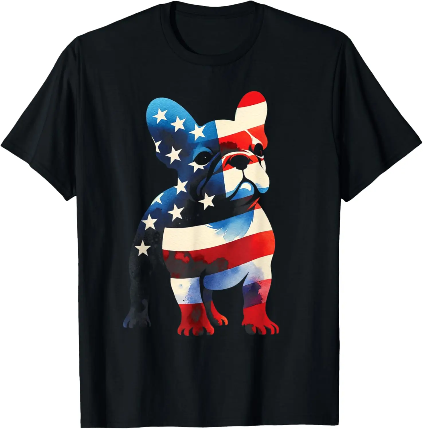 

4th Of July French Bulldog USA American Flag Funny Patriotic T-Shirt