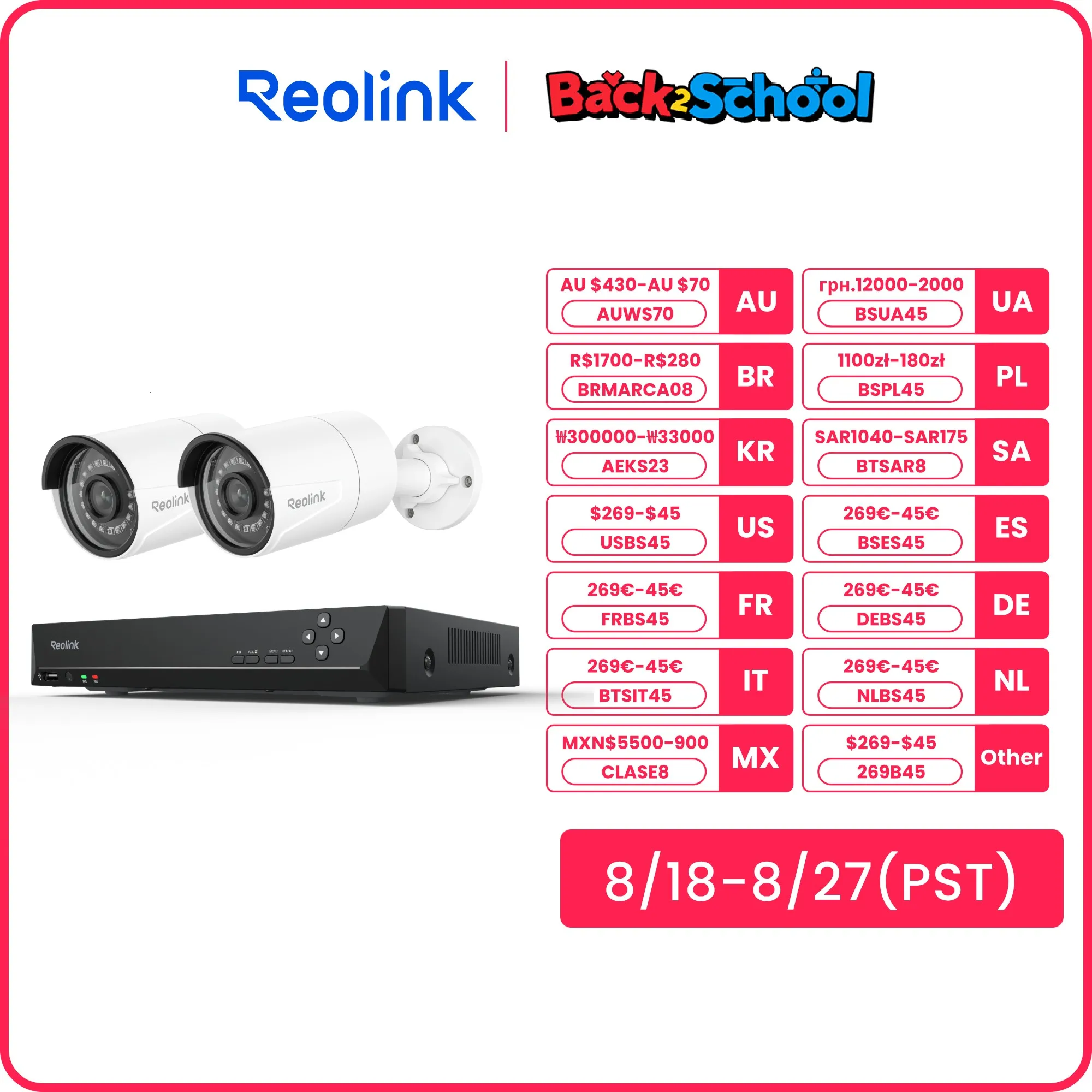 

Reolink 5MP 8CH Home Security Camera System with Smart Detection Outdoor PoE IP Cameras NVR 2TB HDD Included for 24/7 Recording