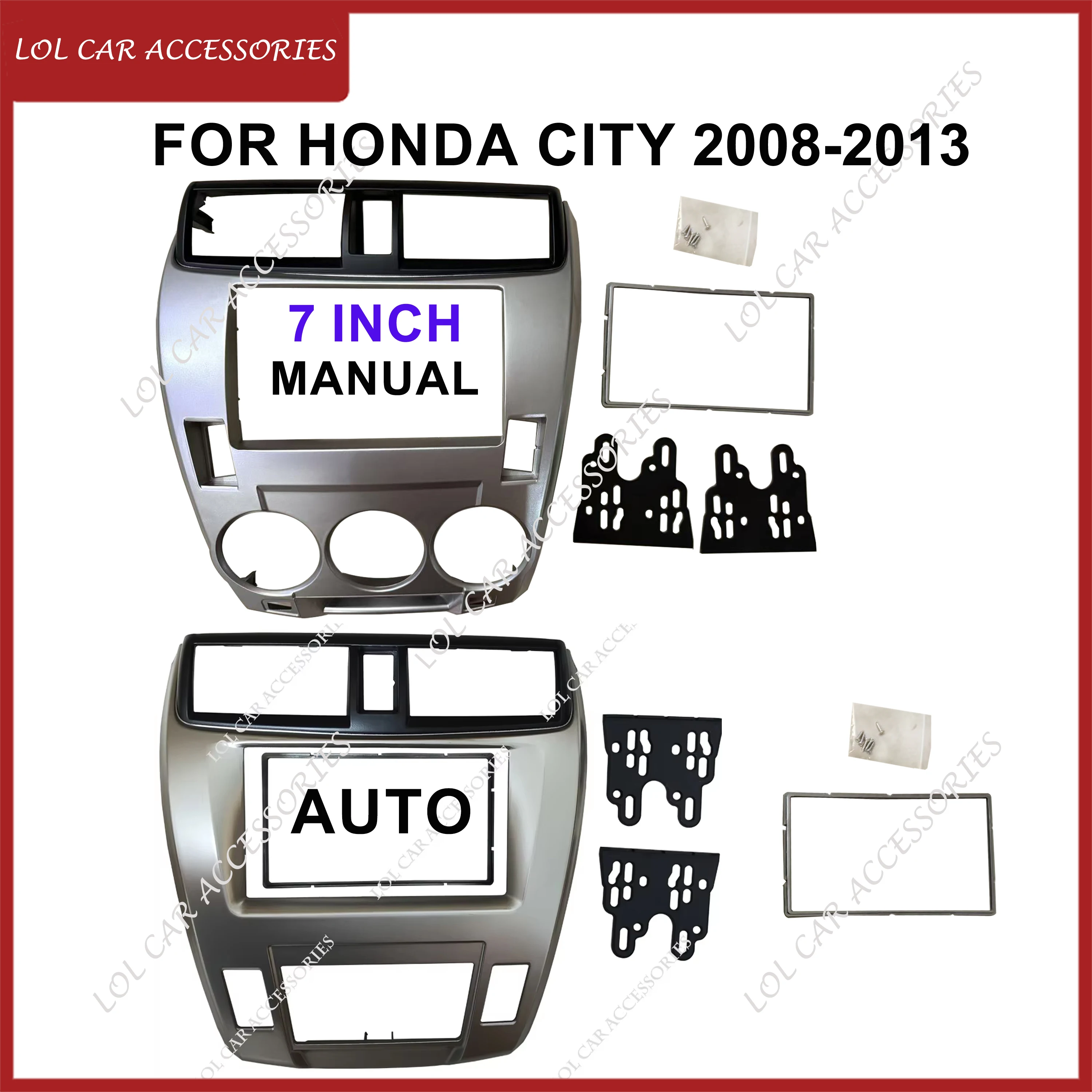 

7-дюймовый для Honda City 2008-2013 AUTO ручной автомобильный радиоприемник Android стерео MP5 GPS плеер 2Din головное устройство Fascia Panel Frame Dash Cover