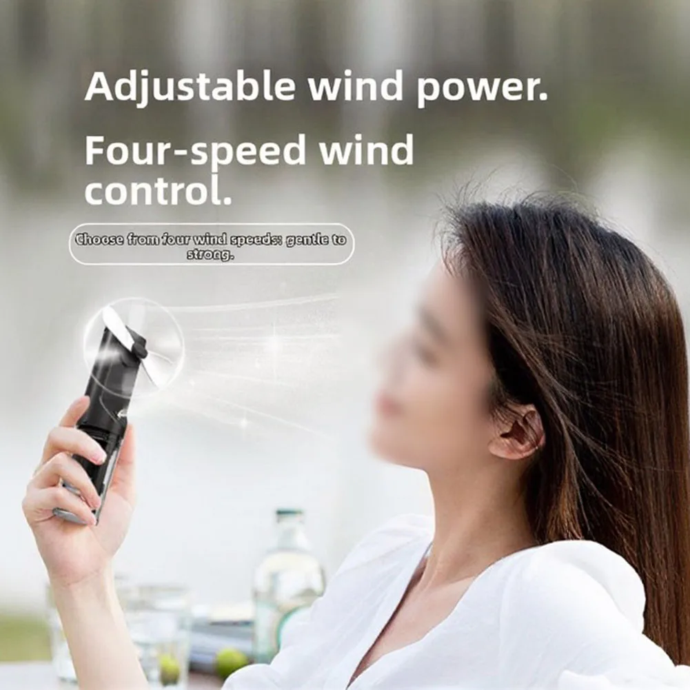 Quiet Brushless Motor Handheld Fan with Humidifier Function 30dB Low Noise Suitable for Office Study and Travel