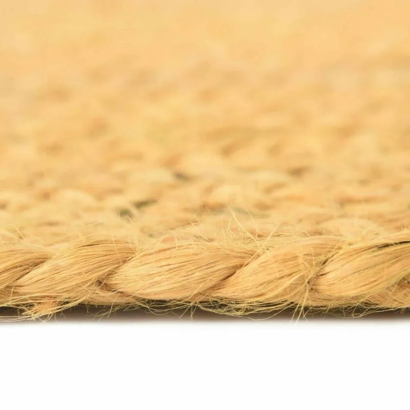 Rug Jute Yellow 100% Natural Jute Rug Braided Style Modern Rustic Look Carpet