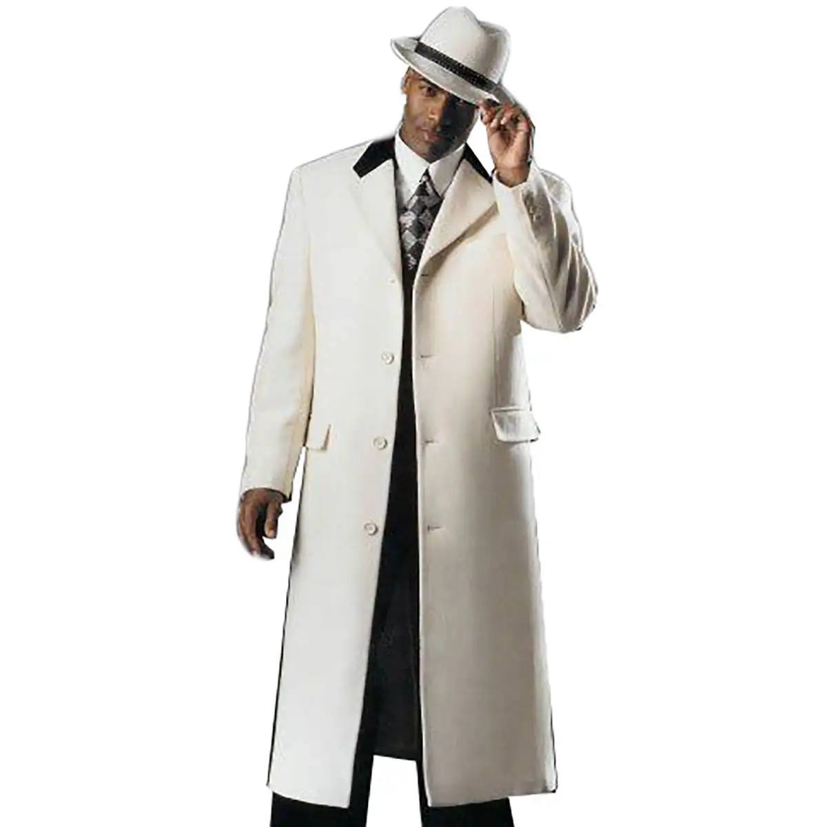 Mens Beige Overcoat Tweed Wool Winter Warm Groom Coat Outdoor Wear Long Jacket One Piece