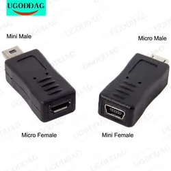 Mini USB to Micro USB Adapter Mini USB Female to Micro USB Male Convert USB Type B Micro to USB Type B Mini - Cable Connector