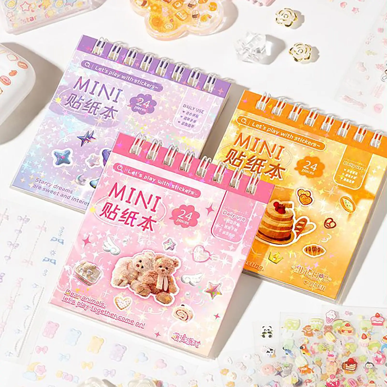 Cute Scrapbook Stickers Cartoon Journal Stickers Handmade Decorative Decals Portable Adhesive Graphics For Diary Handbook Hand