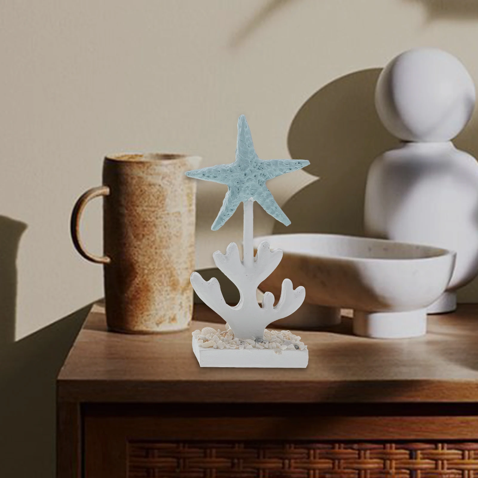 

Mediterranean Style Marine Life Adornment Resin Craft Decor Desktop nament Seashell Seahorse