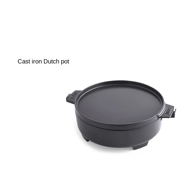 

Chinese Cast Iron Pot Outdoor Portable Pot Smoke-Free Frying Pan Outdoor Camping Barbecue Grill Accessories