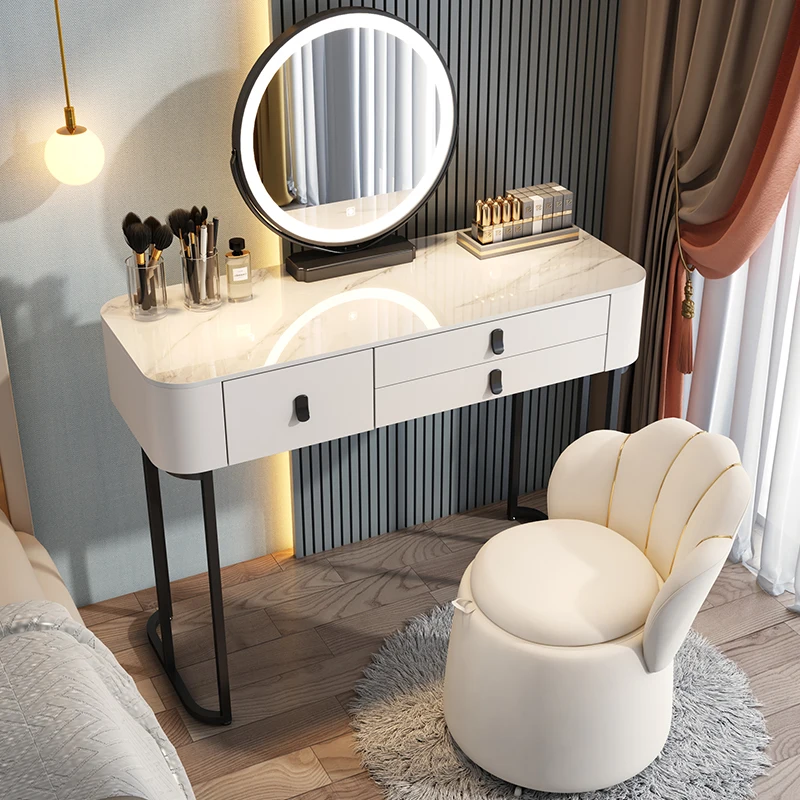 

Storage White Wood Vanity Tables Mirror Cheap Unique Makeup Vanity Tables Girl Drawer Nordic Schminktisch Bedroom Furniture