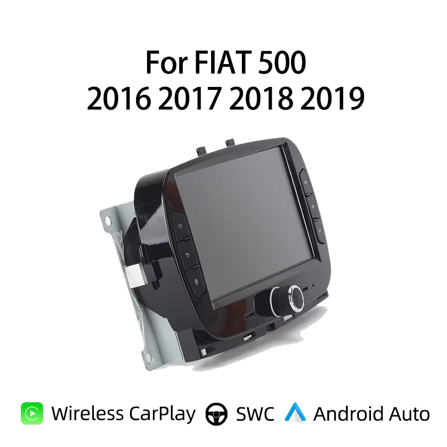 Radio para Auto FIAT 500 2016 2017 2018 2019 Carplay Auto Android 13 12G+512G IPS Reproductor Multimedia para Auto GPS Mapa 4G LTE WIFI RDS