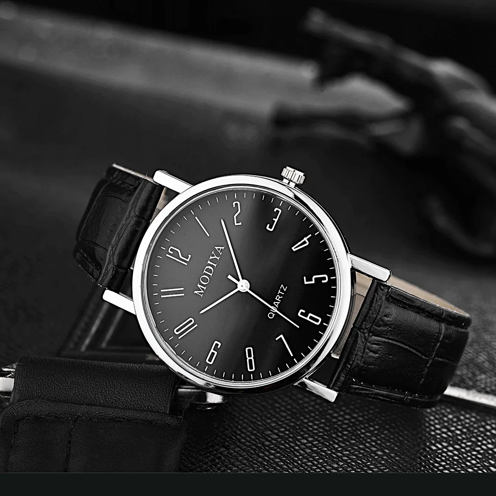 New Business Watch for Men Casual Round Dial Watch Leather Strap Quartz Wristwatches Wrist Watches Luxury Clock Relogio Feminino