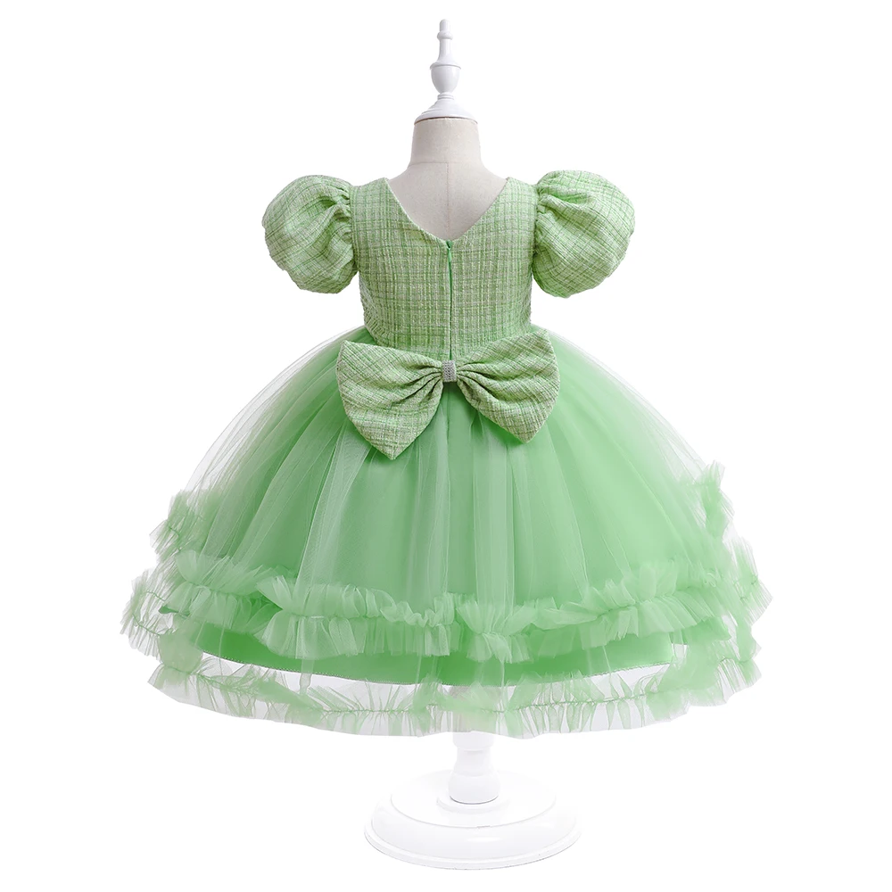 MQATZ Baby Girl Clothes Sequined Bow Layer 1 Year Kids Tutu Newborn Christening Princess Toddler Birthday Children Summer Dress