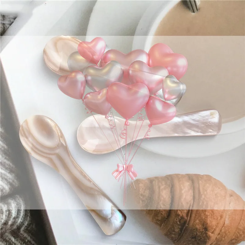 Handmade Mother of Pearl Caviar Spoon Natural Seashell Spoon Food Safe for Dessert Cream Kitchen Daily Use