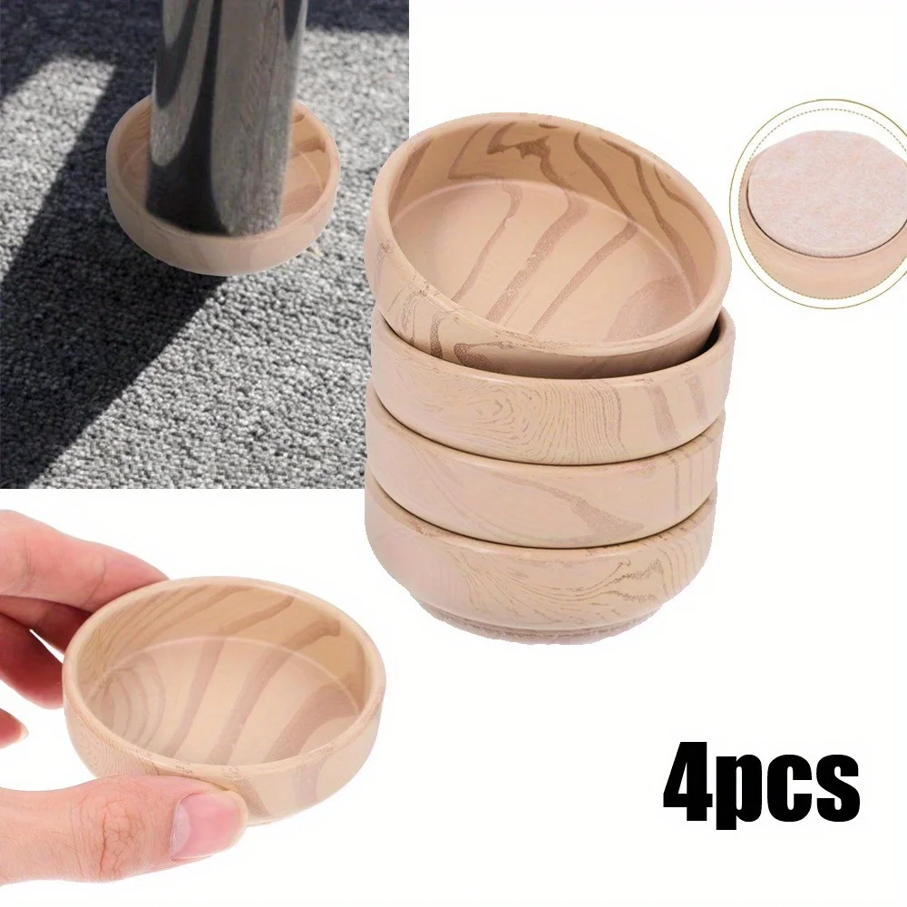 4pcs Multi-Function Round Chair Protector Wear-Resistant Furniture Coasters Anti-Scratch