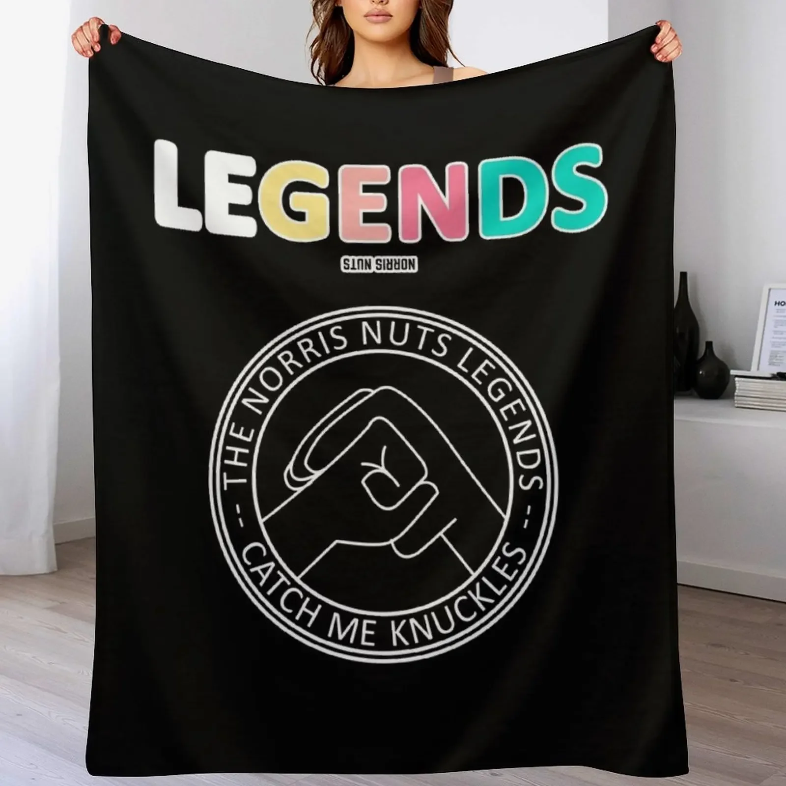 

Norris Nuts Legends - Catch Me Knuckles Throw Blanket Outdoor Soft Blanket for Picnic Beach Camping