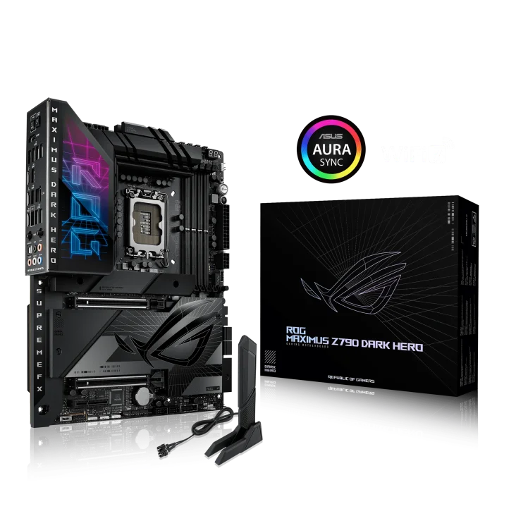ROG MAXIMUS Z790 DARK HERO LGA1700 Desktop Gaming Motherboard Double DDR5 M.2 PCIe 5.0 192GB Wi-Fi 7 AI Cooling for CPU
