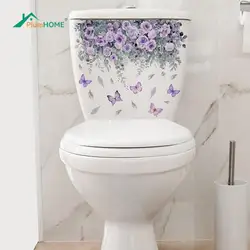 Green Plant Leaves Wall Sticker Bathroom Toilet Sticker WC Self Adhesive Mural Beautify Flower Home Decoration Decals bathroom