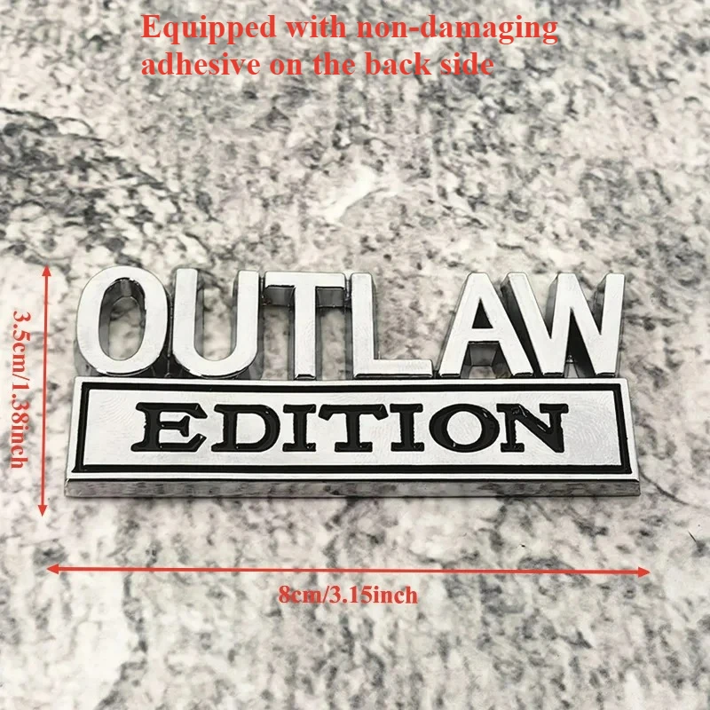 High-quality Modification Metal 3D Stereoscopic Stickers OUTLAW EDITION Body Decoration Scratch Cover For Car Accessories