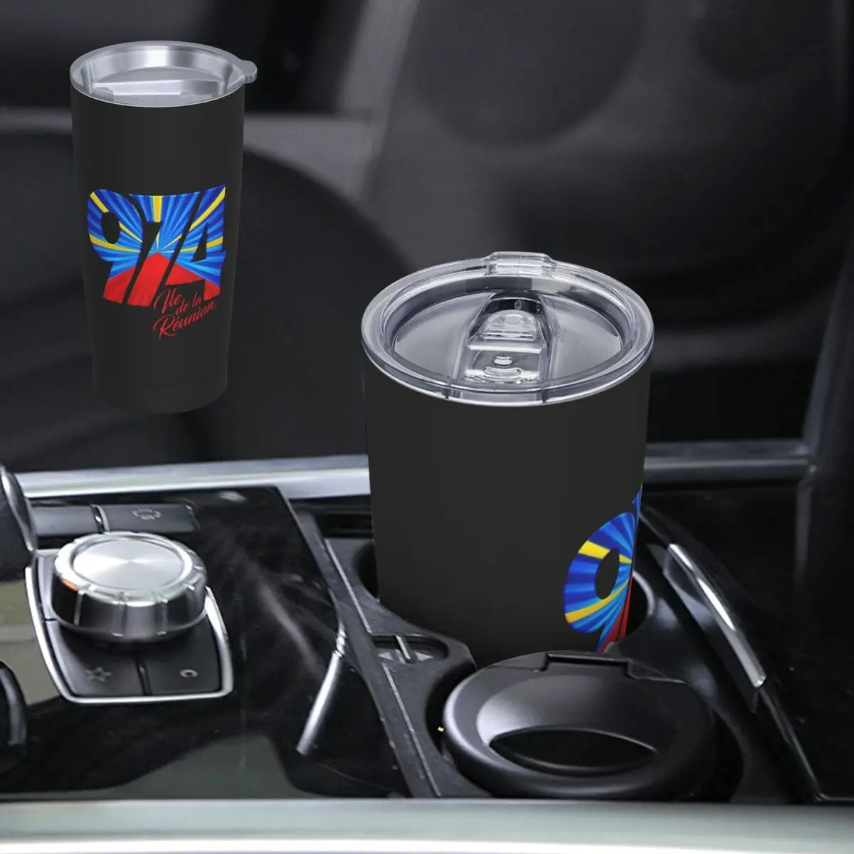 974 Reunion Island Flag Stainless Steel Tumbler Vacuum Insulated Mugs Thermal Cold Bottle Straw With Lid 20oz