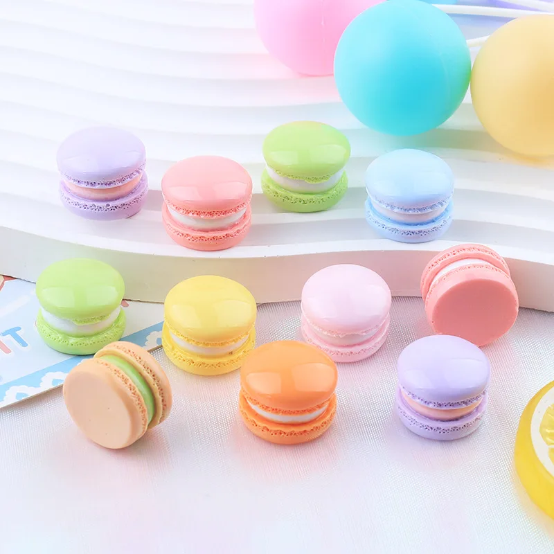 Resin Mini Kawaii Macron Flatback Cabochon Scrapbook DIY for Dollhouse Dining Table Embellishments Accessories