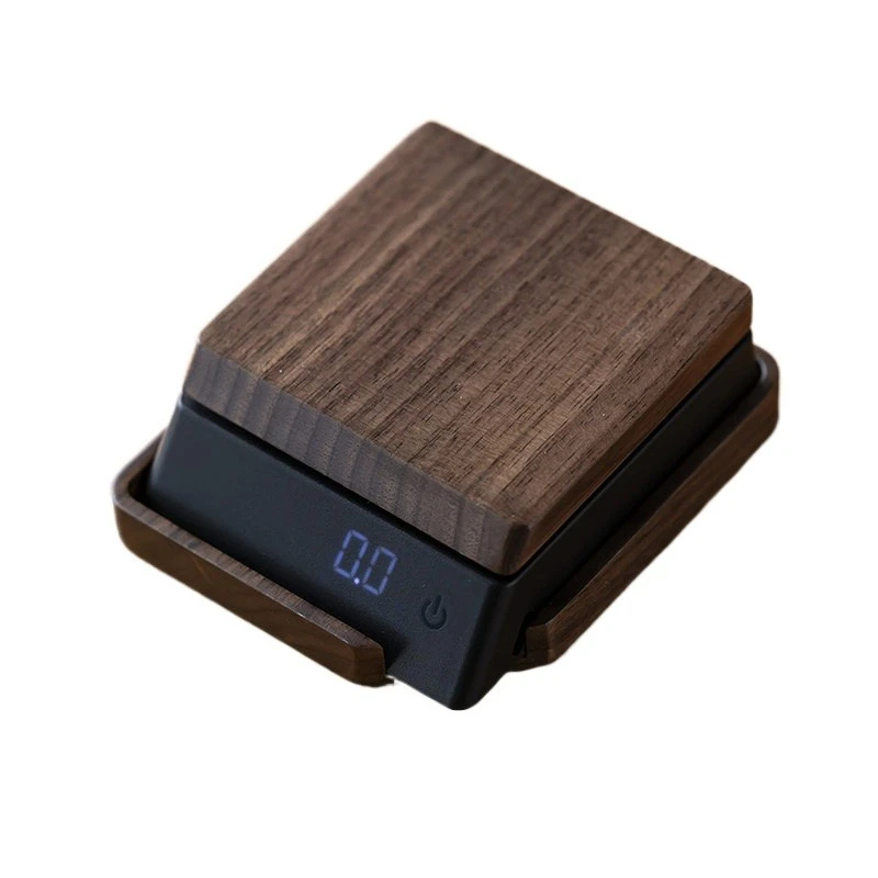 For Walnut Solid Wood Small Tea Scale Gram Electronic Scale, Special Dosage Tea Set, Precision Coffee Bean Scale