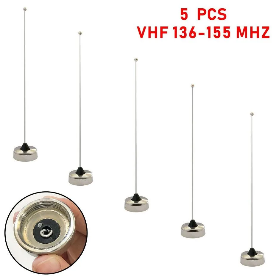 5pcs VHF 136-155 MHz NMO Mount Antenna Replacement For Mobile Car Bus Radios