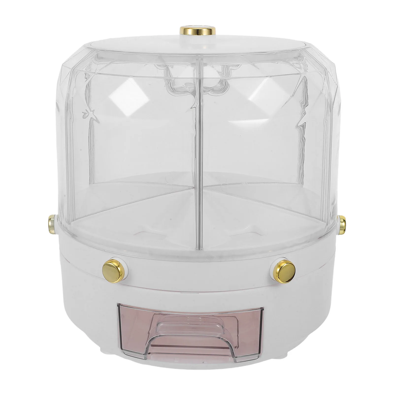 

6 Compartment Kitchen Pantry Grain Dispenser Rotating Rice Container Multi Grain Food Storage Box Transparent Dry Food Dispenser