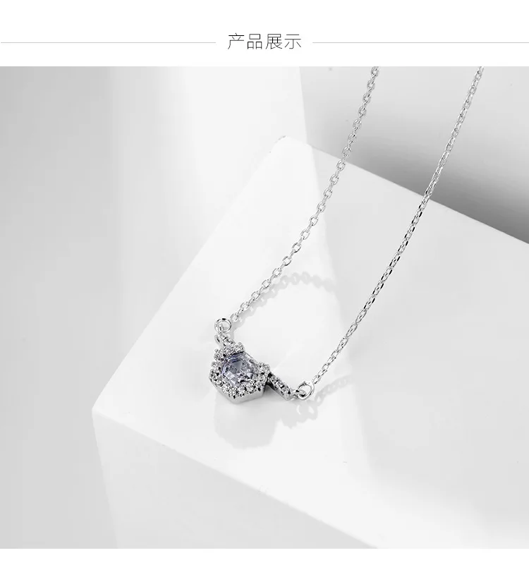 Real 18K White Gold Necklace Pendants Women Classic Tassel Natural Diamond Necklace Girls Anniversary Gift