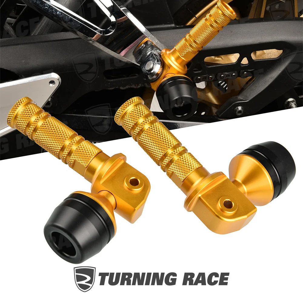 Rear Foot Pegs Slider CNC Aluminum POM Protector for Kawasaki Ninja ZX25R ZX4R Ninja400 Z900RS Tandem Step Guard Left Right Set