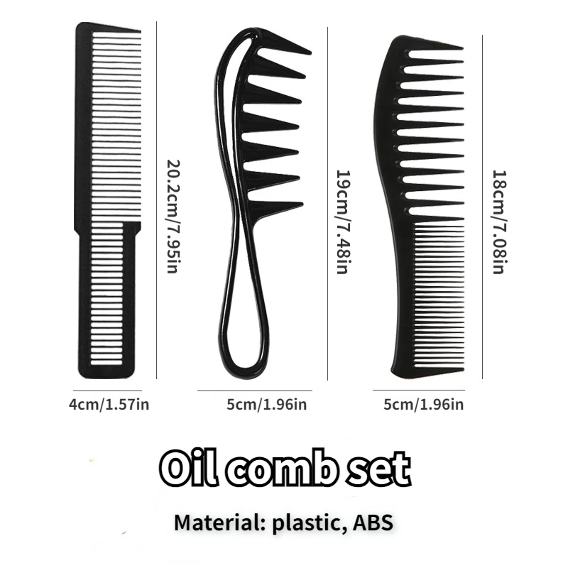 2/3/4pcs Wide Tooth Curl Comb Detangling Comb Texture Comb For Curly Wet Wavy Thick Hair Wigs Salon Barber Hairstyle Tool