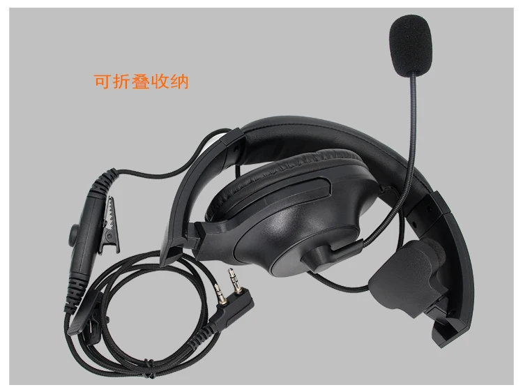 XIERDE faltbares einseitiges Mikrofon-Headset, Walkie-Talkie-Headset und Baofeng 2-poliges Zweiwegradio UV-5R 888S WOUSUN TYT – Detail 8