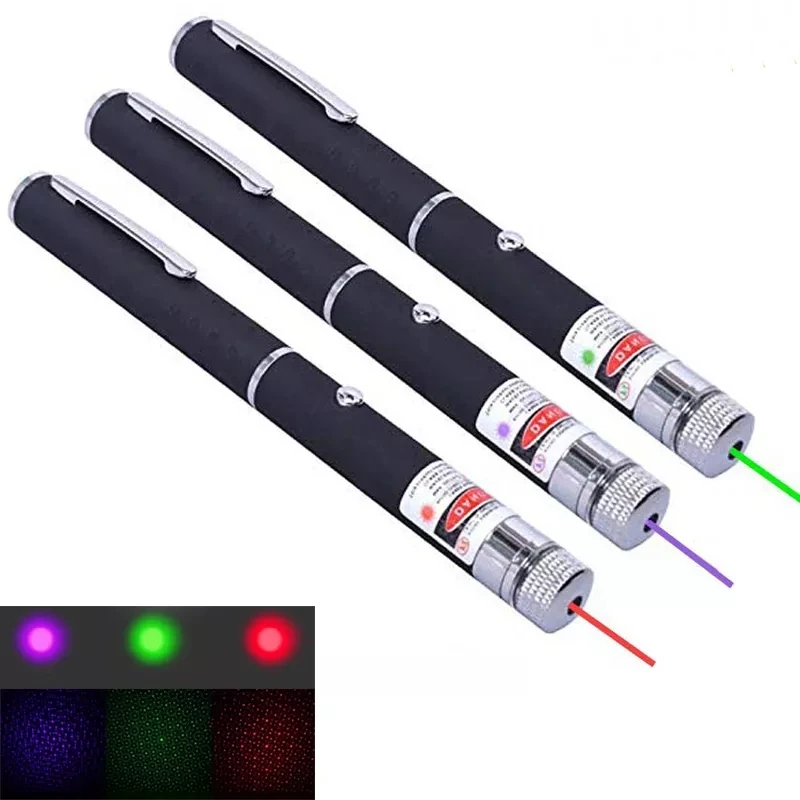(Pilas no incluidas) Puntero Láser Verde y Rojo, Herramienta de Enseñanza, Juguete Automático para Mascotas, Láser con Enfoque, Bolígrafo Láser Combinado