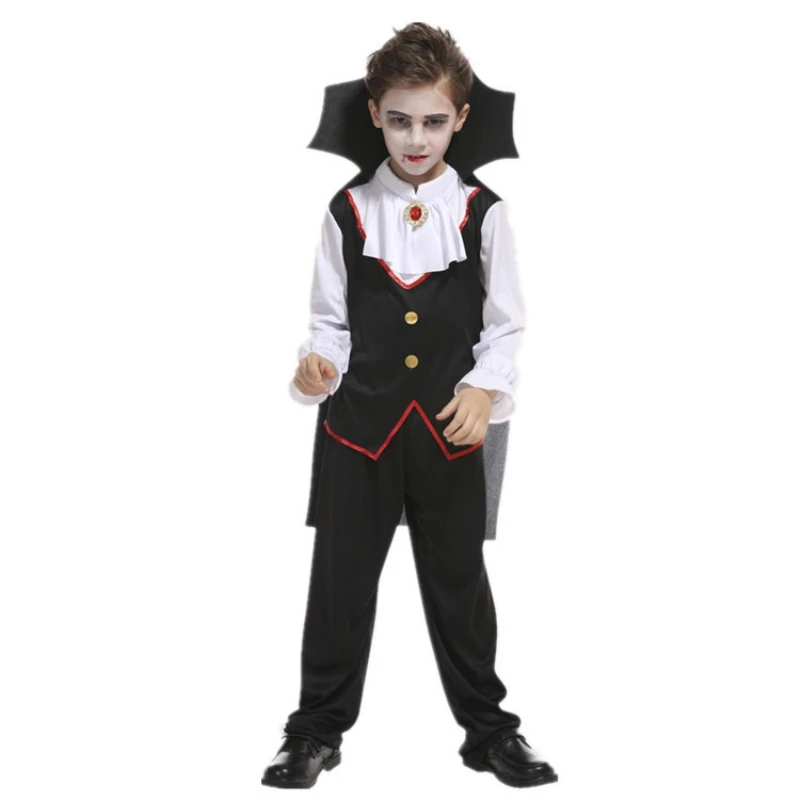 Halloween heißer Verkauf Horror beängstigend Vampir Cosplay Kostüm schwarz Kleid Anzug Kinder Karneval Party