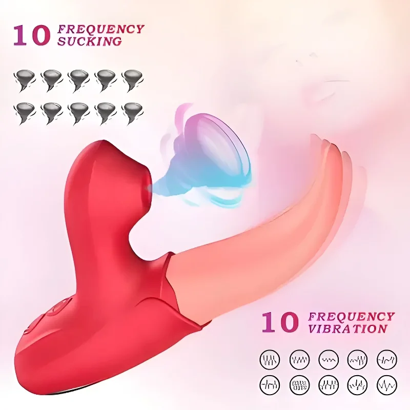 ดูด Rose Vibrator สําหรับผู้หญิงลิ้นเลียกระตุ้น Clitoral หัวนมนวดหญิงผู้ใหญ่สินค้าของเล่น