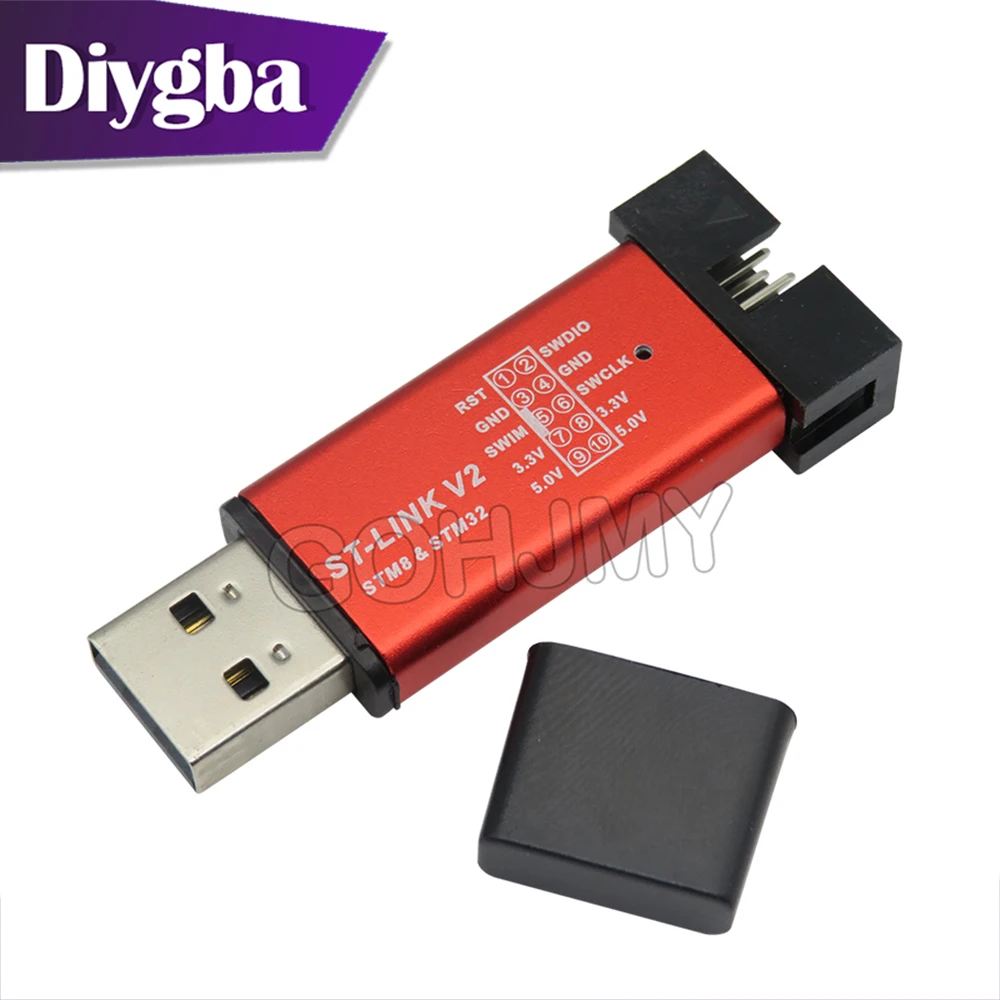 ST-Link V2 Mini STM8 STM32 Simulator Download Programmer Programming With Cover DuPont Cable