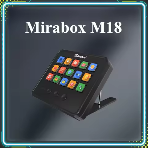 Mirabox M18 Stream Deck Mini Keyboard 18Keys Stand Macro Button Visual Adjustable Console Desktop Touch Custom Keyboard PC Gifts
