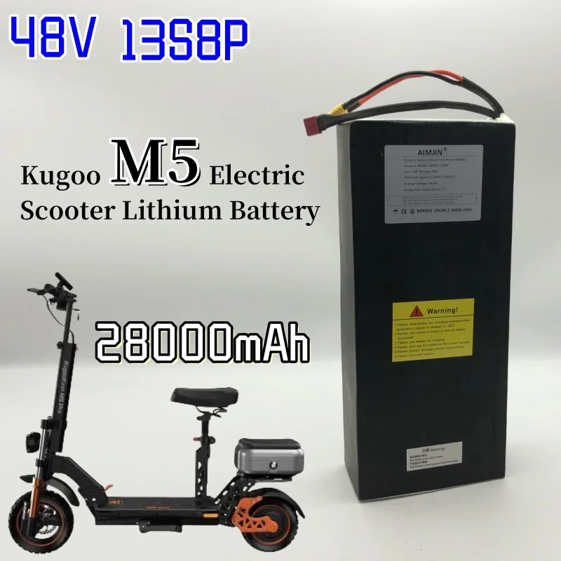 New 13S8P 48V 28000mAh Lithium Ion Battery Pack for Kugoo M5/M5Pro/MaxSpeed Folding Electric Scooter Battery Built in BMS